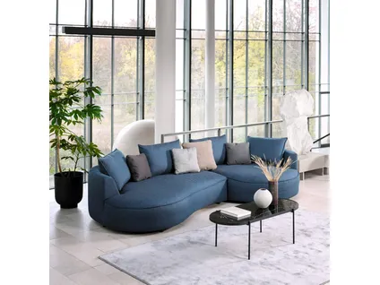 SAMONE 3 seater sofa with round chaise longue