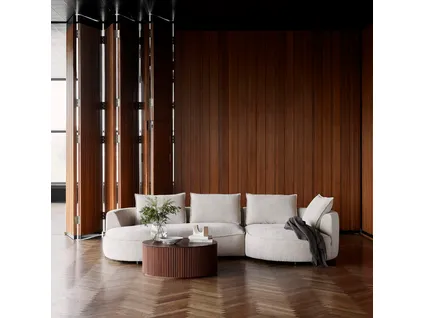 SAMONE 3 seater sofa with round chaise longue