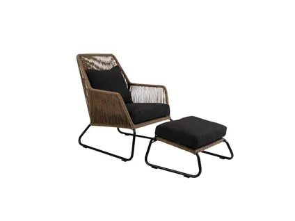 MIDWAY outdoor armchair with foot stool- Showroom Product