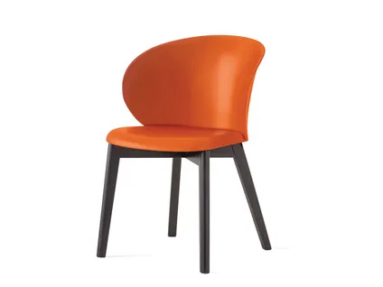 TUKA polypropylene dining chair - wooden legs