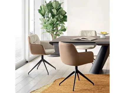 COCOON bicolour armchair with swivel base