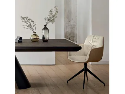 COCOON bicolour armchair with swivel base