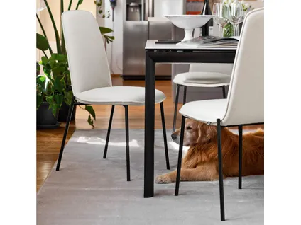RILEY upholstered dining chair with metal legs