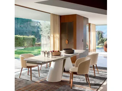 ADÈL upholstered dining armchair - Rounded
