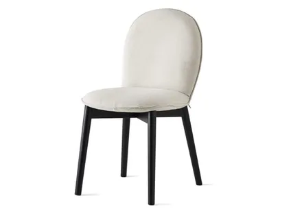 RILEY MID upholstered dining chair with wooden legs