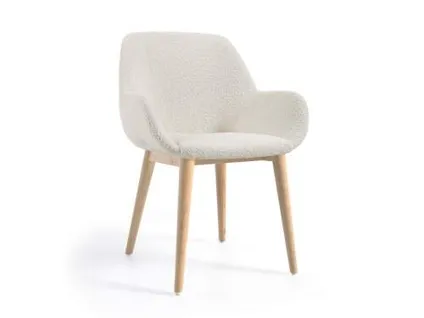 KONNA wooden chair - shearling fabric - Showroom model