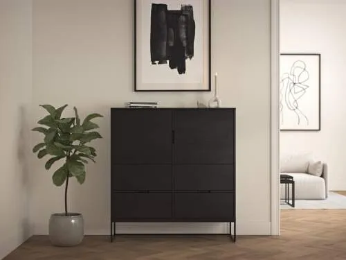 lipp- highboard- veneer- shadow - black - lipp- tálaló-furnérozott - sötétszürke