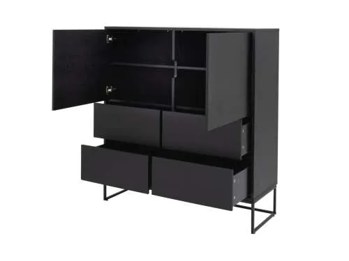 lipp- highboard- veneer- shadow - black - lipp- tálaló-furnérozott - sötétszürke