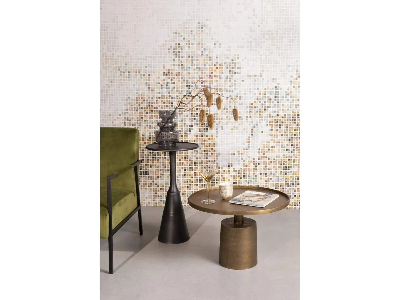 Mason coffee table antique brass// Mason dohányzóasztal réz