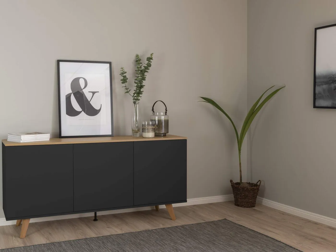 Amelia 3 door sideboard black// Amelia 3 ajtós komód fekete