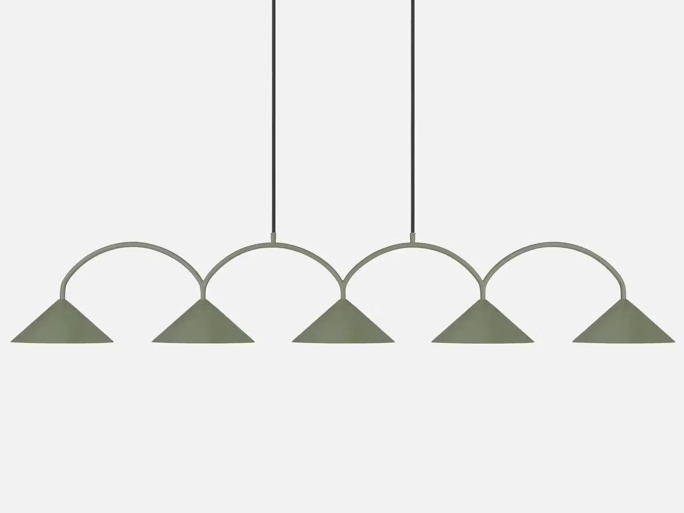 Curve 5 pendant green// Curve 5 függőlámpa zöld