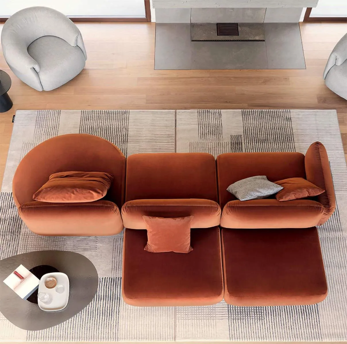 Calligaris Ginza 6 seater double sided sofa // Ginza 6 személyes kétoldalú kanapé