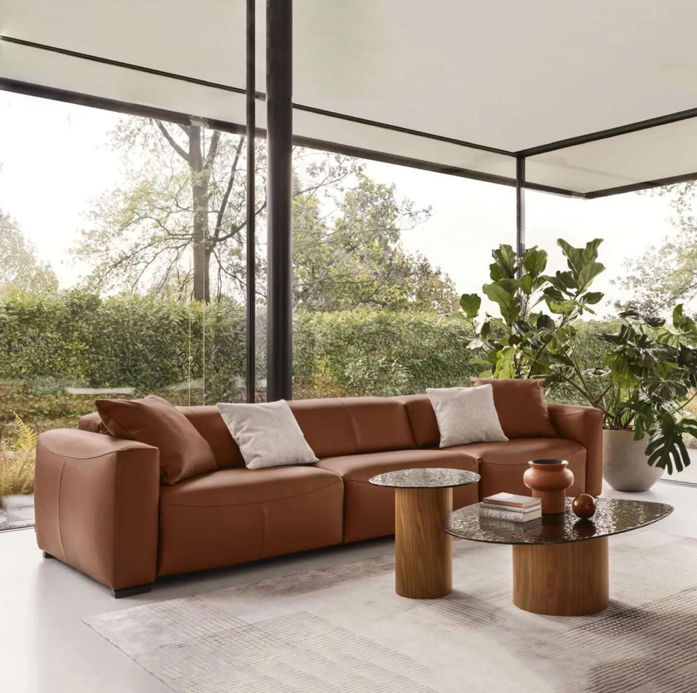 Calligaris Wave 3 seater modular leather sofa motorized // Wave 3 személyes moduláris bőrkanapé motoros