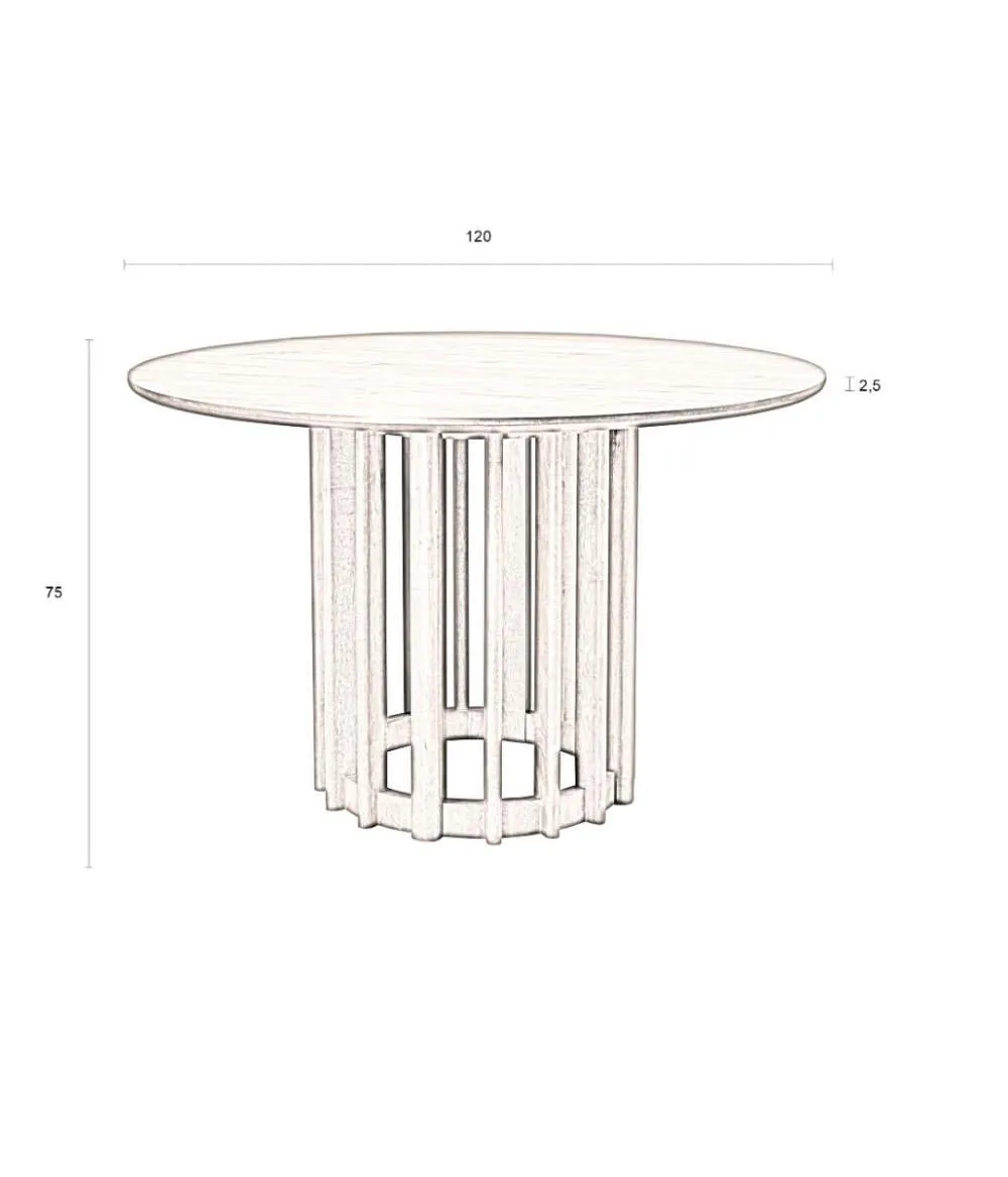 dutchbone- barlet - round- table - 120 cm - walnut- barlet- kerek- asztal- 120 cm - dió-