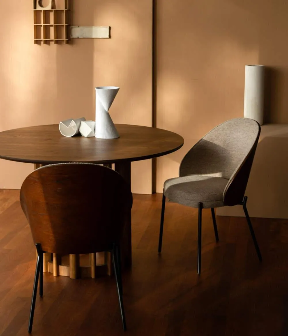 dutchbone- barlet - round- table - 120 cm - walnut- barlet- kerek- asztal- 120 cm - dió-