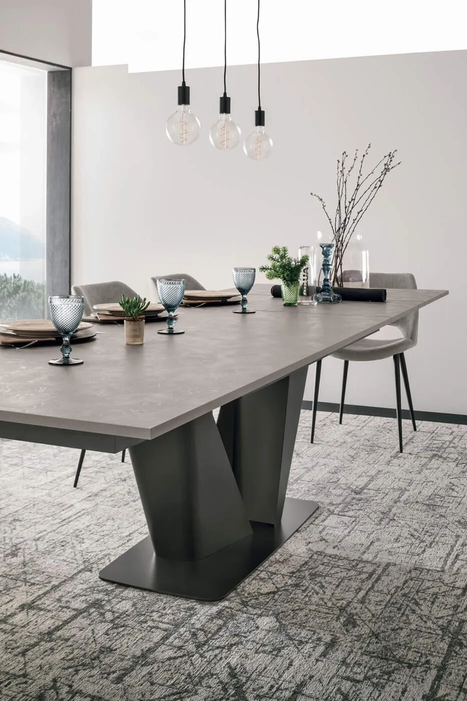 Sedit Silver extendible dining table // Silver bővíthető étkezőasztal