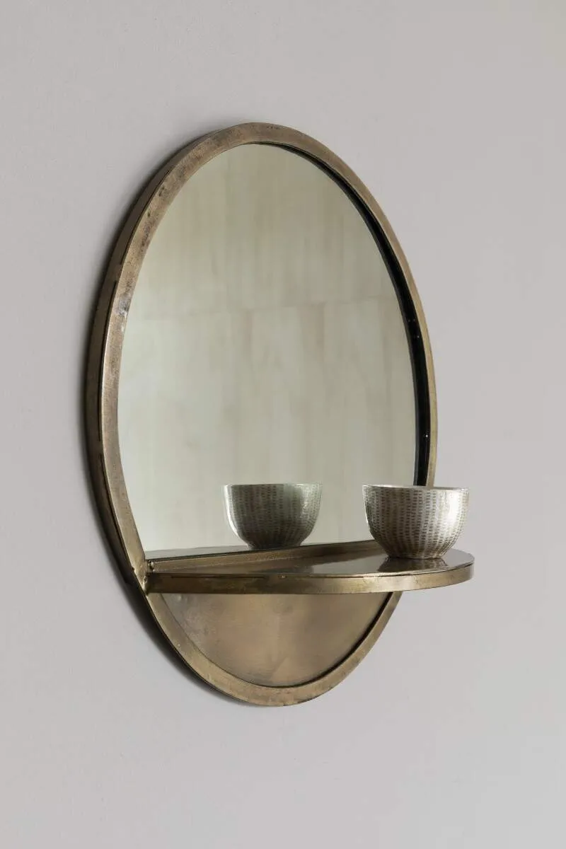 White Label Living Feyza mirror shelf round // White Label Living Feyza tükör polccal kerek