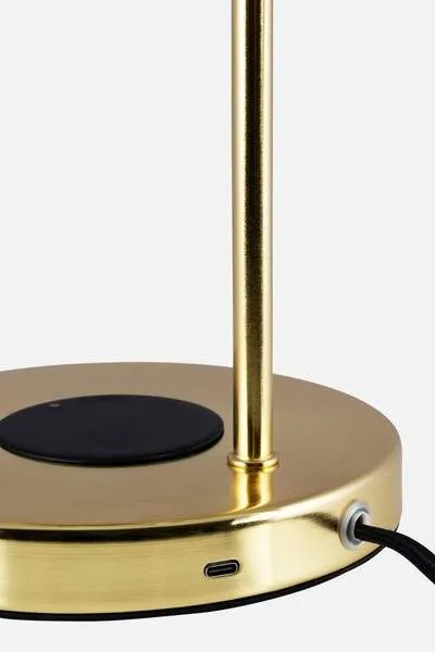 Hubble read lamp with wireless charging brushed brass// Hubble olvasólámpa vezeték nélküli csiszolt réz