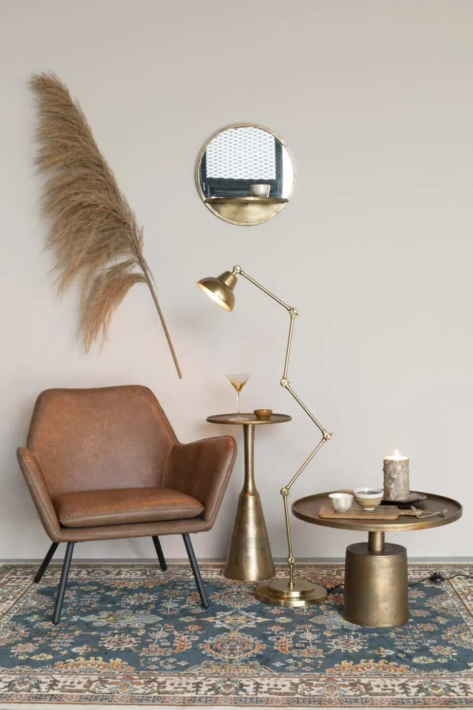 Mason coffee table antique brass// Mason dohányzóasztal réz