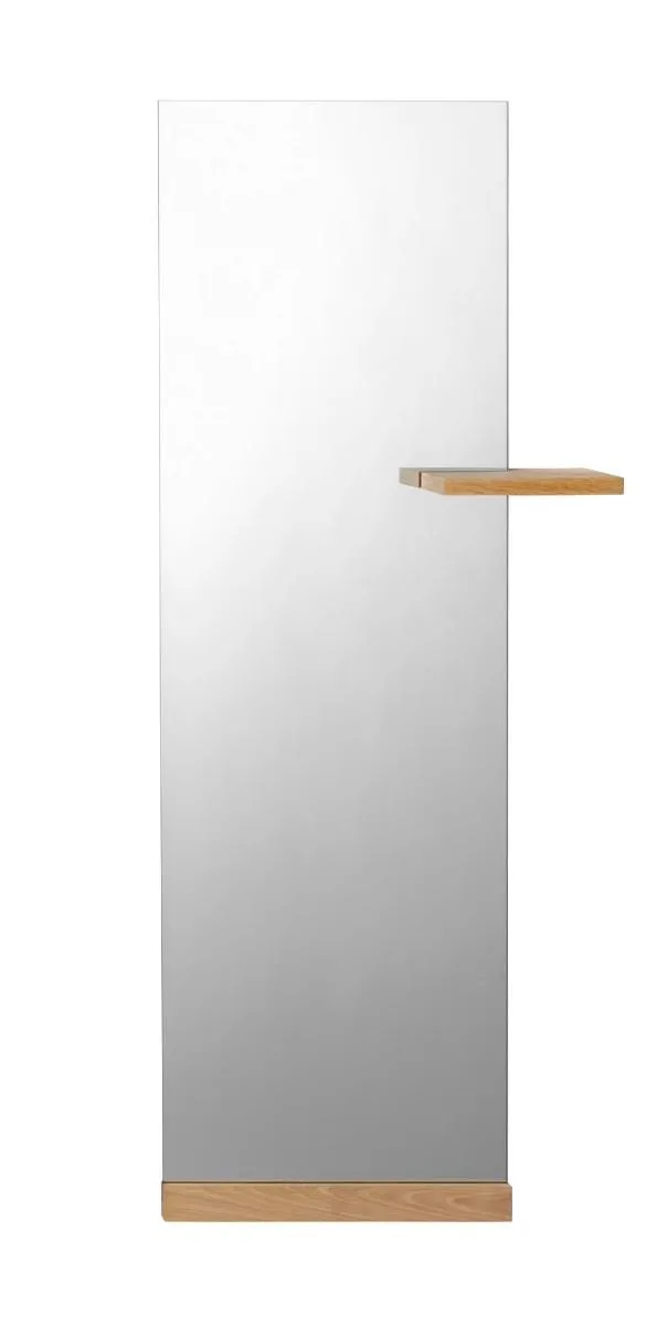 Shift Floor mirror w. shelf - White oiled oak-0