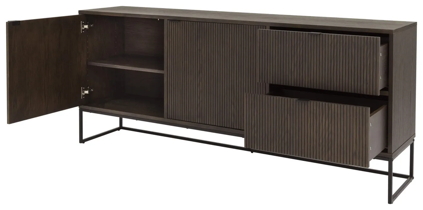 Bali sideboard 2 doors 2 drawers smoked oak// Bali komód 2d 2dr sötét tölgy