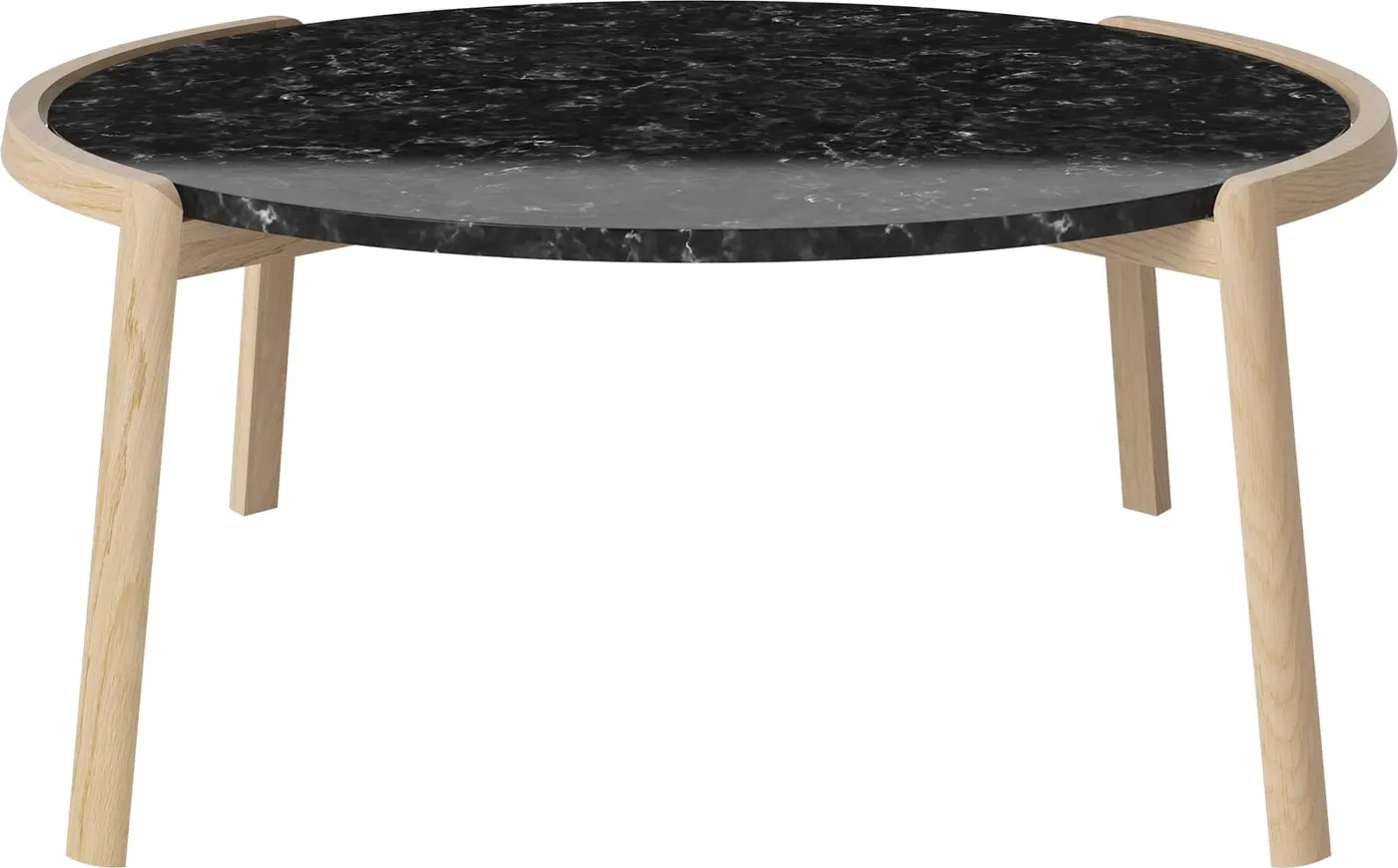 Mix coffee table - Large - Black - White Oak-0
