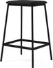 Facet low barstool - Black leather-0