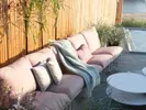 Blixt outdoor 3 seater modular sofa white dusty pink// Blixt kültéri 3 személyes moduláris kanapé fehér fáradt rózsaszín
