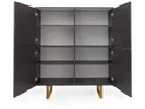 Birka highboard 4d anthracite// Birka magas komód antracit