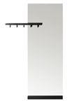 Shift Floor mirror w. coatrack - Blackstained oak/Left sided shelf-0