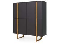 Birka highboard 4d anthracite// Birka magas komód antracit
